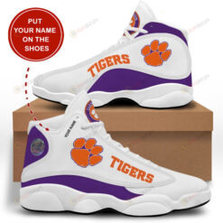 Clemson Tigers With Paw Pattern Air Jordan 13 Shoes Sneakers