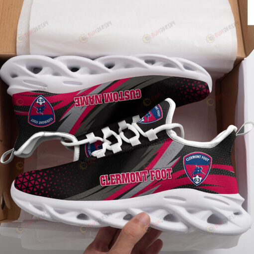 Clermont Foot Logo Custom Name Pattern 3D Max Soul Sneaker Shoes