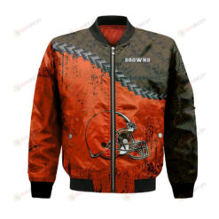 Cleveland Browns Bomber Jacket 3D Printed Grunge Polynesian Tattoo