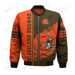 Cleveland Browns Bomber Jacket 3D Printed Logo Pattern In Team Colours