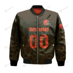 Cleveland Browns Bomber Jacket 3D Printed Team Logo Custom Text And Number