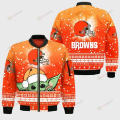 Cleveland Browns Christmas Pattern Bomber Jacket - Orange