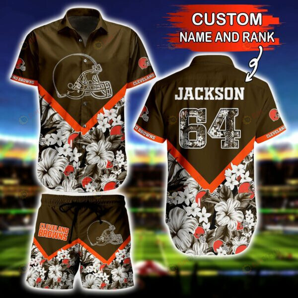 Cleveland Browns Custom Name And Number 3D Printed Hawaiian Shirt