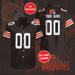 Cleveland Browns Custom Name And Number Curved Hawaiian Shirt