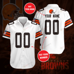 Cleveland Browns Custom Name And Number Curved Hawaiian Shirt In White