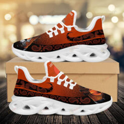 Cleveland Browns Custom Name Logo Pattern 3D Max Soul Sneaker Shoes In Orange