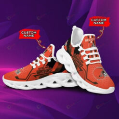 Cleveland Browns Custom Name Orange 3D Max Soul Sneaker Shoes