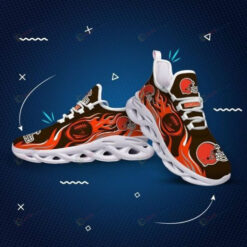 Cleveland Browns Fireball Pattern 3D Max Soul Sneaker Shoes