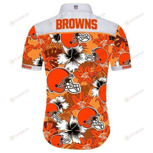 Cleveland Browns Floral And Helmet Pattern ??3D Printed Hawaiian Shirt