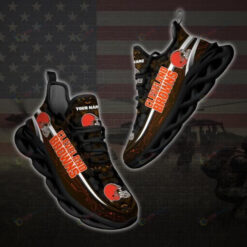 Cleveland Browns Helmet Logo Black 3D Max Soul Sneaker Shoes