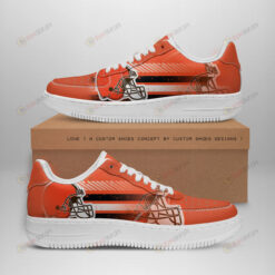 Cleveland Browns Helmet Logo Pattern Air Force 1 Printed In Orange