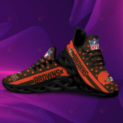 Cleveland Browns Helmet Logo Stars Pattern 3D Max Soul Sneaker Shoes