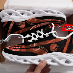 Cleveland Browns Logo Color Stripe Pattern Custom Name 3D Max Soul Sneaker Shoes