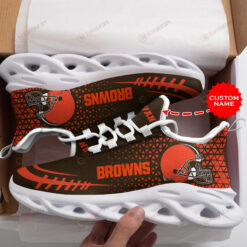 Cleveland Browns Logo Helmet Pattern Custom Name 3D Max Soul Sneaker Shoes