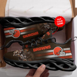 Cleveland Browns Logo Illustration Image Pattern Custom Name 3D Max Soul Sneaker Shoes