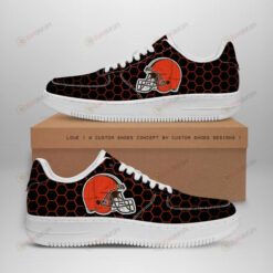 Cleveland Browns Logo Pattern Air Force 1 Printed In Black