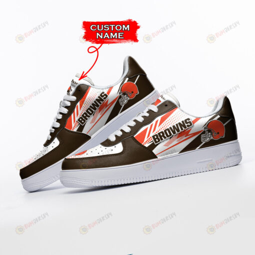 Cleveland Browns Logo Pattern Custom Name Air Force 1 Printed