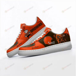 Cleveland Browns Logo Pattern Custom Name Air Force 1 Printed In Orange Black