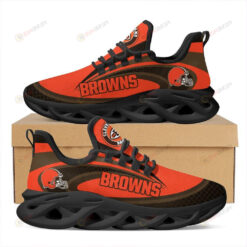 Cleveland Browns Logo Pattern Orange 3D Max Soul Sneaker Shoes