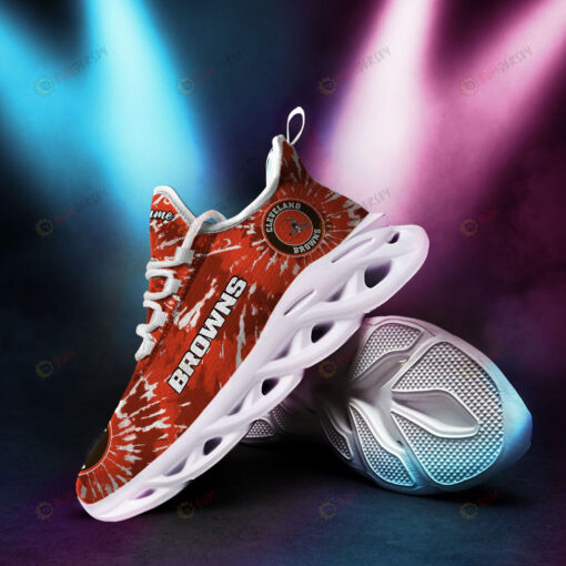 Cleveland Browns Logo Tie Dye Pattern Custom Name 3D Max Soul Sneaker Shoes