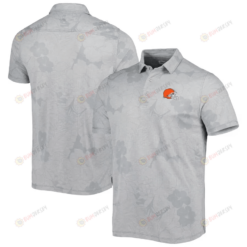 Cleveland Browns Men Polo Shirt Floral Flowers Pattern Printed - Gray
