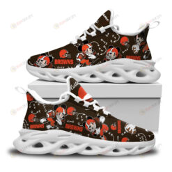 Cleveland Browns Mickey Logo Custom Name Pattern 3D Max Soul Sneaker Shoes