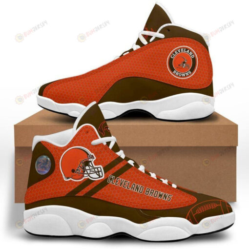 Cleveland Browns Pattern Air Jordan 13 Shoes Sneakers