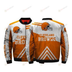 Cleveland Browns Pattern Bomber Jacket - Orange And White