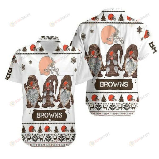 Cleveland Browns Rugby Helmet Christmas Pattern ??3D Printed Hawaiian Shirt