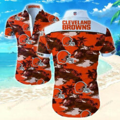 Cleveland Browns Rugby Helmet ??Hawaiian Shirt