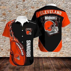 Cleveland Browns Short Sleeve Curved Hawaiian Shirt