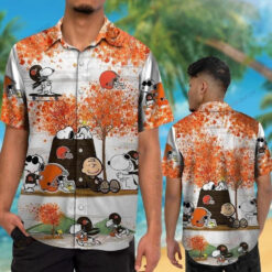 Cleveland Browns Snoopy Autumn Curved Hawaiian Shirt