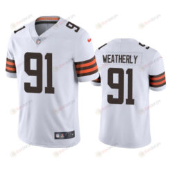 Cleveland Browns Stephen Weatherly 91 White Vapor Limited Jersey - Men's