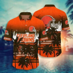 Cleveland Browns Tropical Coconut And Helmet Logo ??3D Printed Hawaiian Shirt