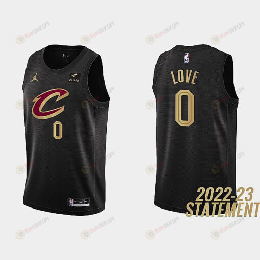 Cleveland Cavaliers 0 Kevin Love 2022-23 Statement Edition Black Men Jersey