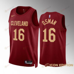 Cleveland Cavaliers Cedi Osman 16 2022-23 Icon Edition Wine Jersey Swingman