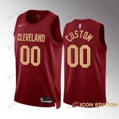 Cleveland Cavaliers Custom 00 2022-23 Icon Edition Wine Jersey Swingman