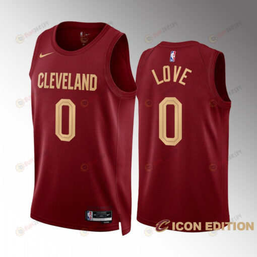 Cleveland Cavaliers Kevin Love 0 2022-23 Icon Edition Wine Jersey Swingman