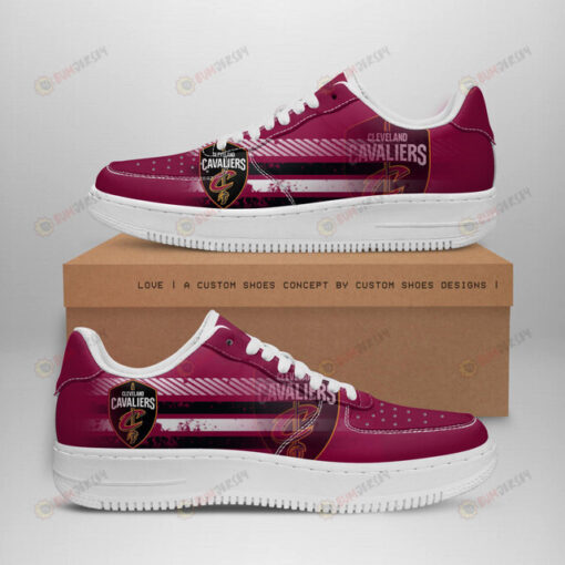 Cleveland Cavaliers Logo Pattern Air Force 1 Printed In Red