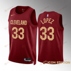 Cleveland Cavaliers Robin Lopez 33 2022-23 Icon Edition Wine Jersey Swingman