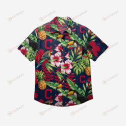 Cleveland Guardians Floral Button Up Hawaiian Shirt