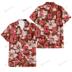 Cleveland Indians Bisque Hibiscus Brown Pattern 3D Hawaiian Shirt