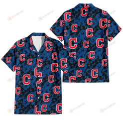 Cleveland Indians Black Dark Blue Hibiscus Black Background 3D Hawaiian Shirt