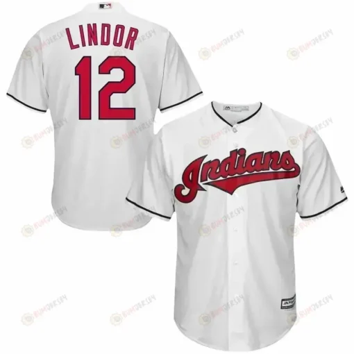 Cleveland Indians Official Cool Base Francisco Lindor Player Jersey - White