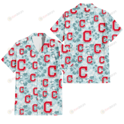 Cleveland Indians Pale Turquoise Hibiscus Light Cyan Background 3D Hawaiian Shirt