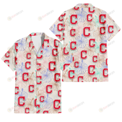 Cleveland Indians Sketch Pastel Hibiscus Beige Background 3D Hawaiian Shirt