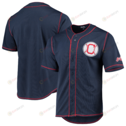 Cleveland Indians Stitches Team Color Button-Down Jersey - Navy/Red Jersey