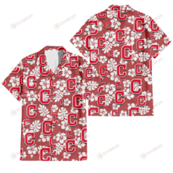 Cleveland Indians White Hibiscus Indian Red Background 3D Hawaiian Shirt