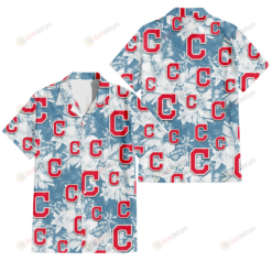 Cleveland Indians White Hibiscus Orchid Light Blue Background 3D Hawaiian Shirt