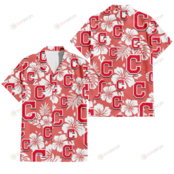 Cleveland Indians White Hibiscus Salmon Background 3D Hawaiian Shirt